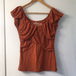Anthropologie Deletta Rust Orange Top Medium